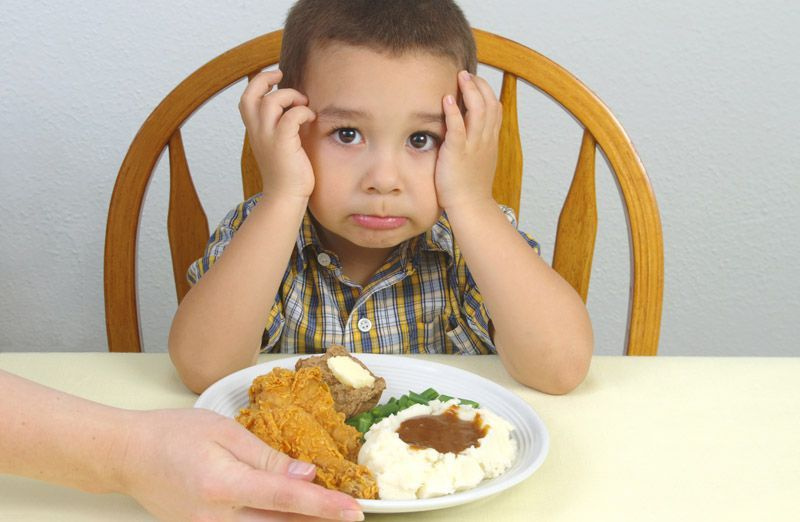 Dieťa nespokojné s výberom večere