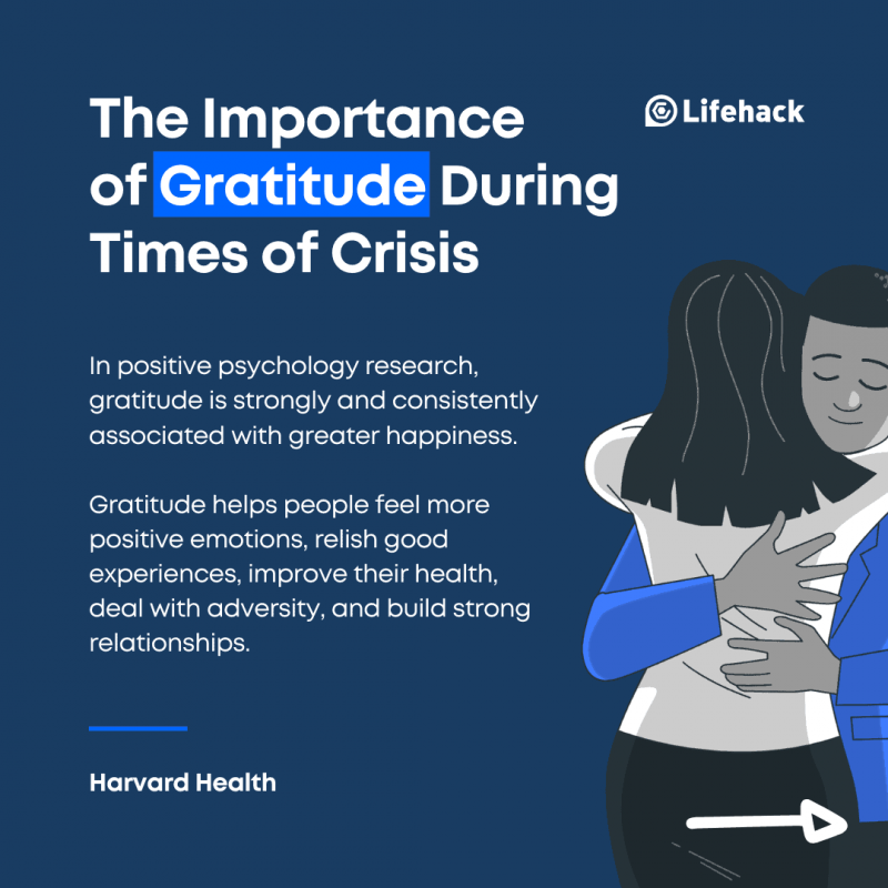 La gratitudine porta a più cose che ti rendono felice