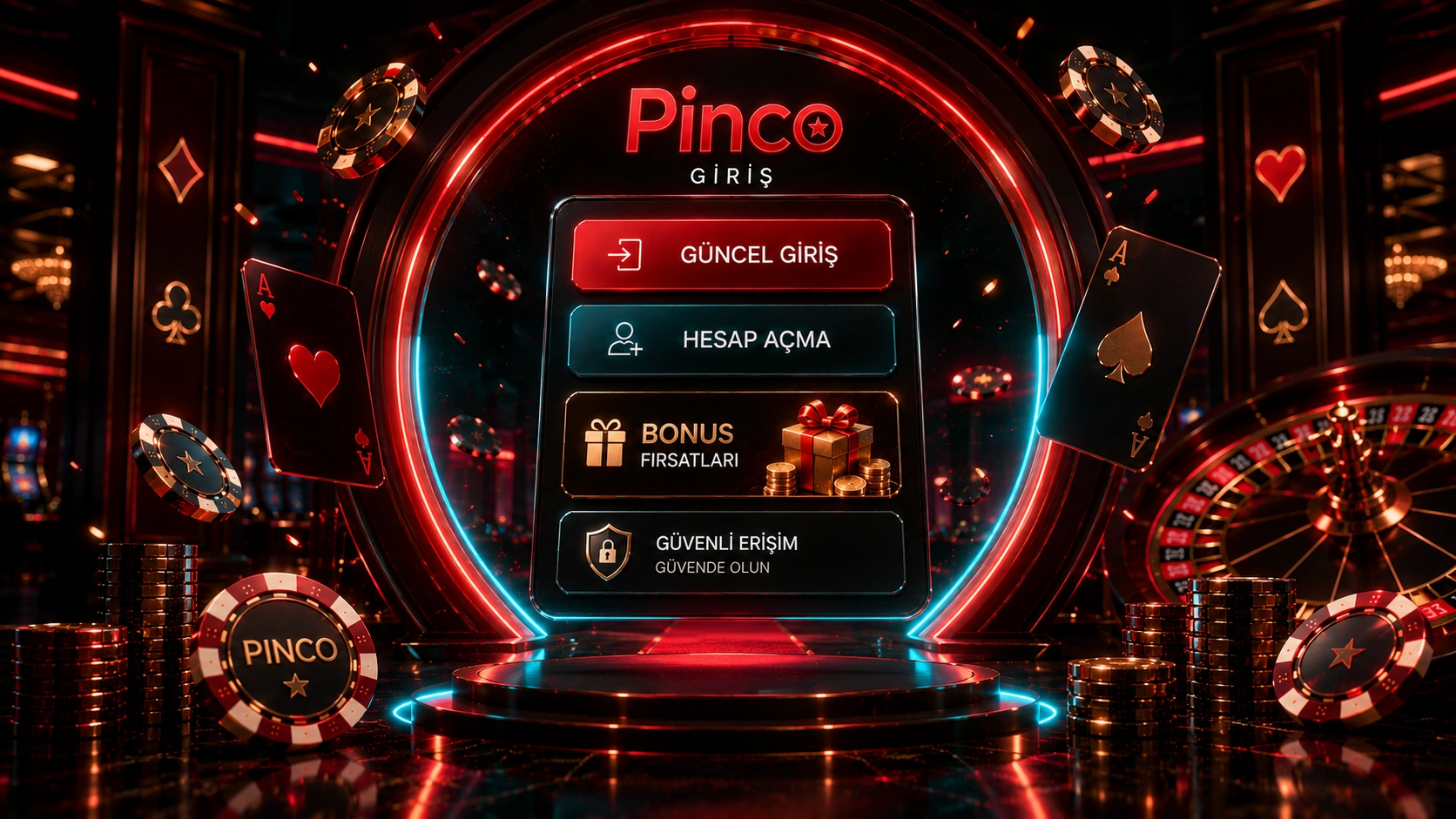 Pinco giriş sayfasında hesap açma ve kullanıcı girişi alanları