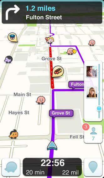 waze sosial trafikk-app for iphone